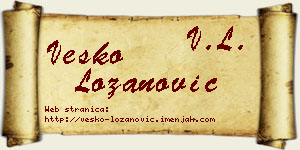 Vesko Lozanović vizit kartica